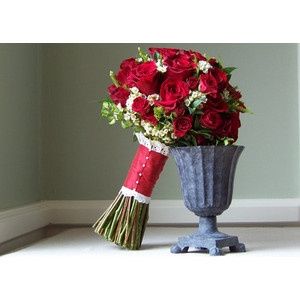 Bouquet sposa bianco rosso verde