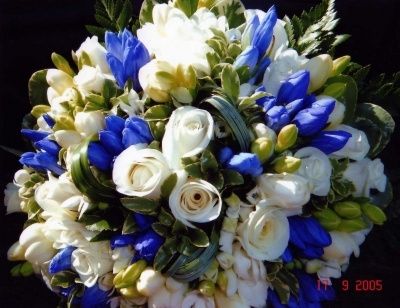 Bouquet nozze bianco blu