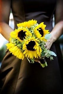 Bouquet da sposa con girasoli