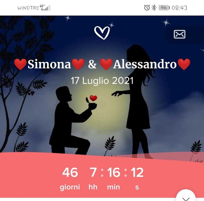 Qual’è il vostro countdown? 🎉 👰🏽‍♀️ 🤵🏽‍♂️ 1