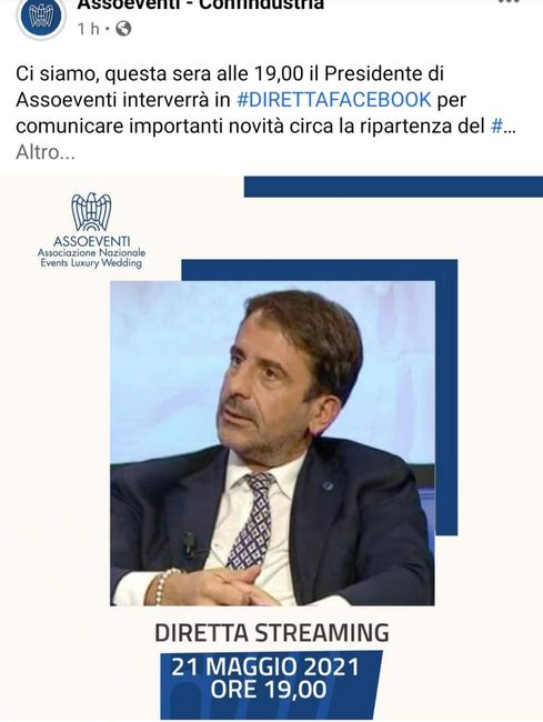 🚨H 19.30 diretta Facebook  di assoeventi ... 7