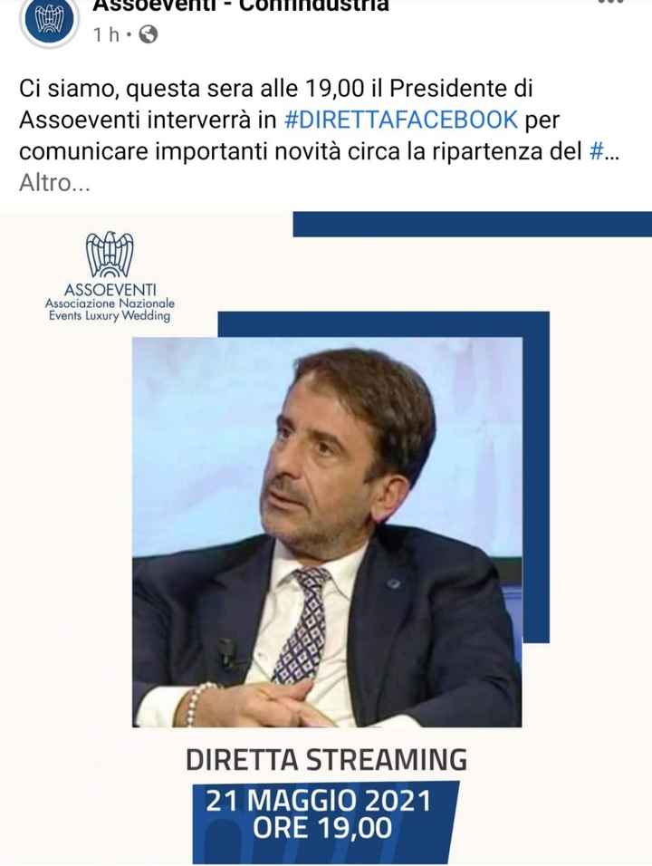 🚨H 19.30 diretta Facebook  di assoeventi ... - 1