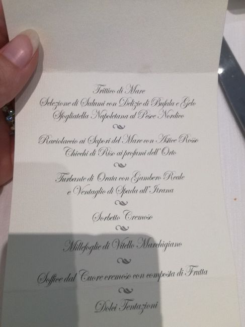 Menù matrimonio 1