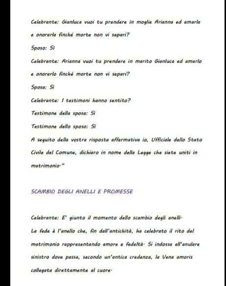 Libretto rito civile ennesimo dubbio - 2