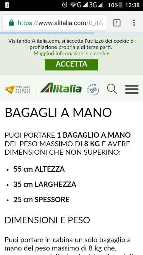 Peso bagaglio a mano.. (alitalia) - 1