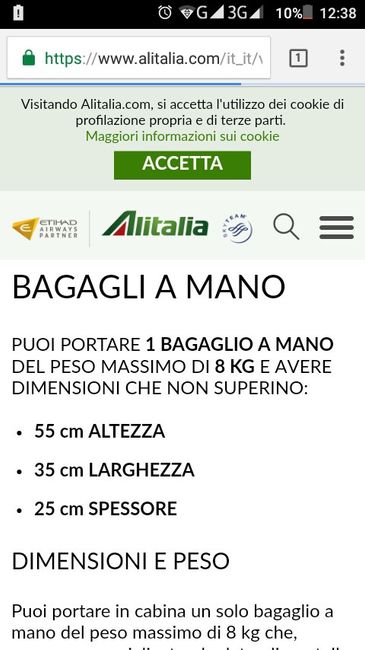 Peso bagaglio a mano.. (alitalia) - 1