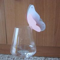 Segnaposto farfalla bianco e rosa