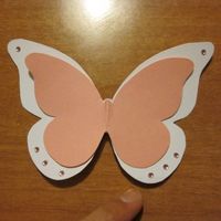 Segnaposto farfalla bianco e rosa