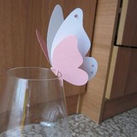 Segnaposto farfalla bianco e rosa