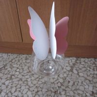 Segnaposto farfalla bianco e rosa