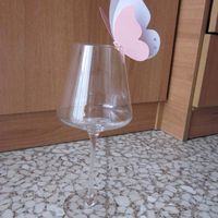 Segnaposto farfalla bianco e rosa