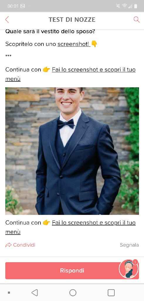 Fai lo screenshot e scopri il vestito dello sposo - 1