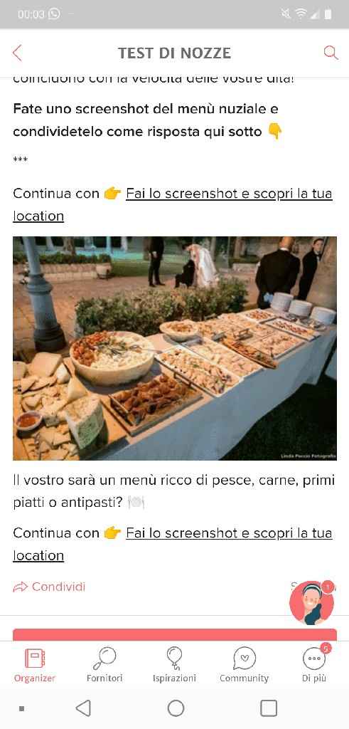 Fai lo screenshot e scopri il tuo menù - 1