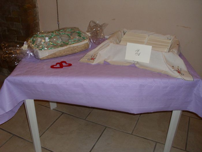 Tavolo partecipazioni e bomboniere Promessa