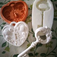 Segnaposto gessetti cuore e chiave - 1