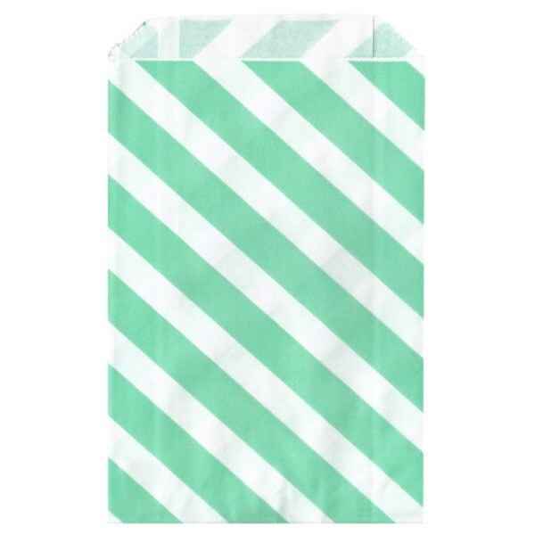 Sacchetti verde menta a righe bianche
