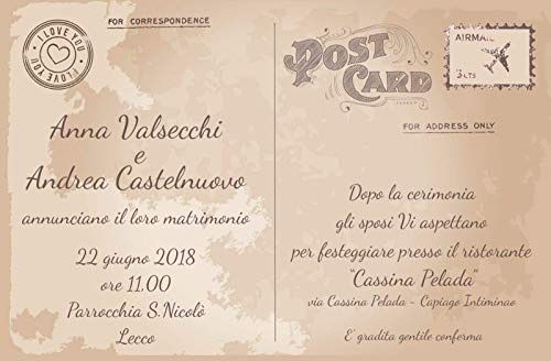 Partecipazione vintage - cartolina - 3