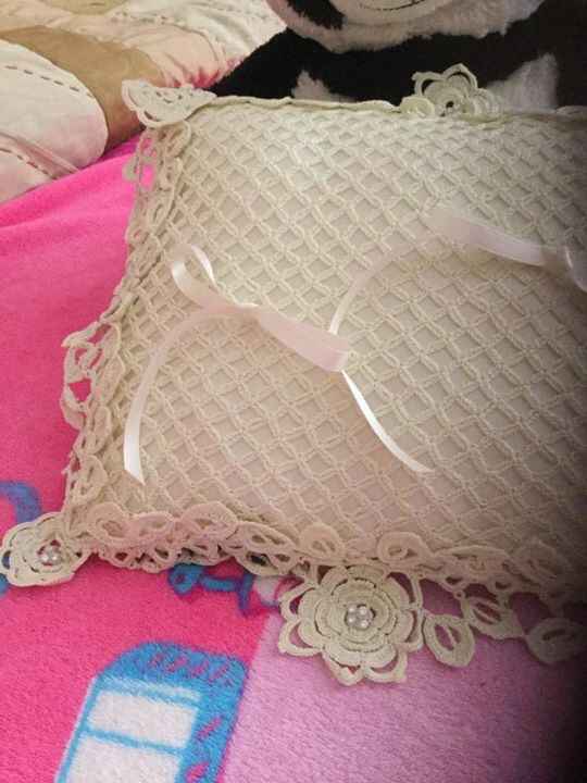 Cuscino porta fedi fatto a mano.. - 2