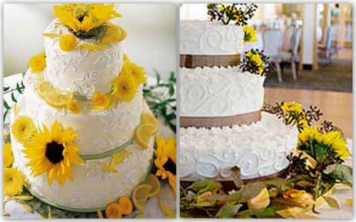 Torta gialla con girasoli