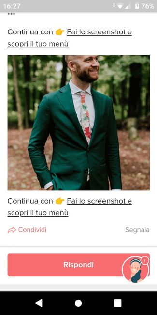 Fai lo screenshot e scopri il vestito dello sposo 3