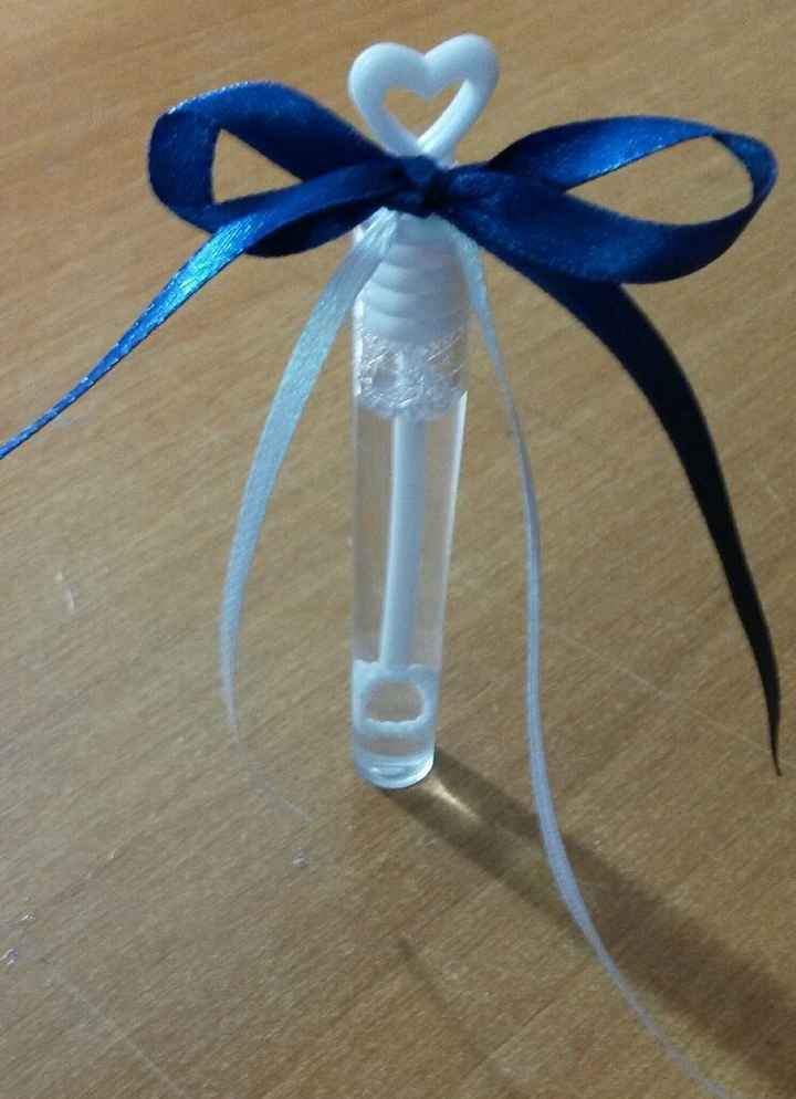Bolle di sapone matrimonio bianco/blu - 1