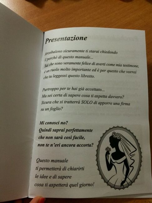 Ecco qui il mio  manuale della perfetta testimone. ..che ne dite? - 2