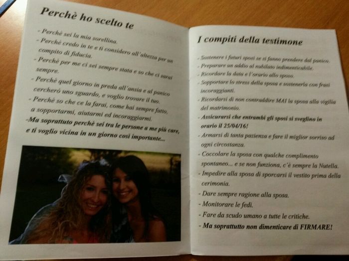 Ecco qui il mio  manuale della perfetta testimone. ..che ne dite? - 3