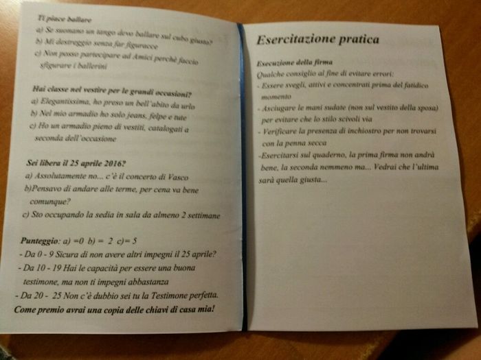 Ecco qui il mio  manuale della perfetta testimone. ..che ne dite? - 5