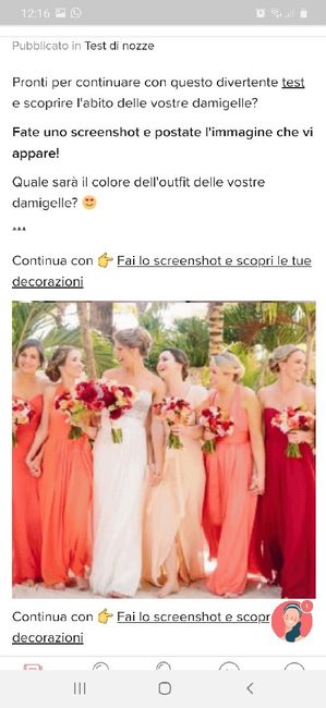Fai lo screenshot e scopri il vestito delle tue damigelle - 1