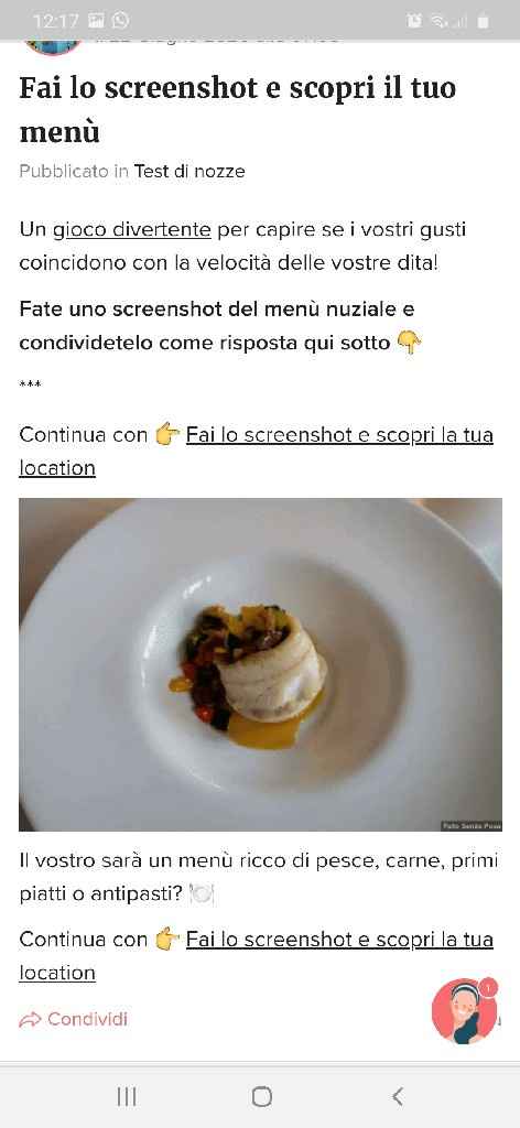 Fai lo screenshot e scopri il tuo menù - 1