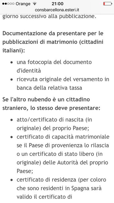 Matrimonio in italia per cittadini residenti all'estero e iscritti all'aire. - 2