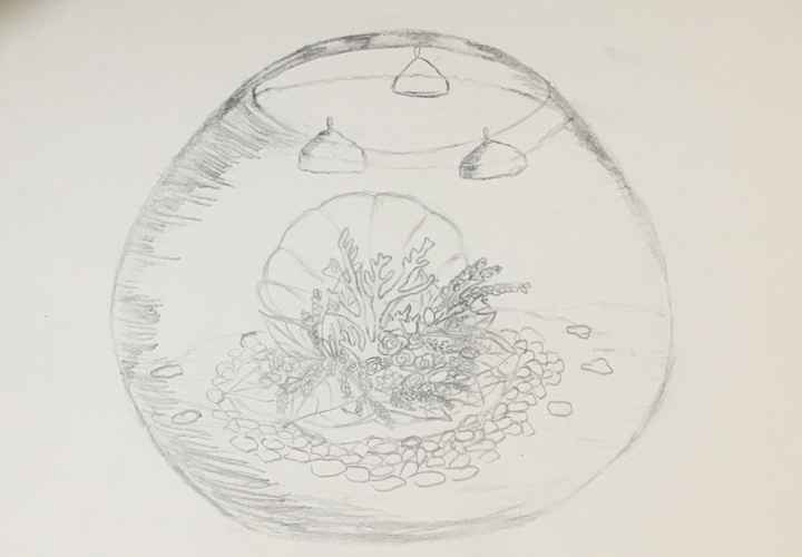 sketching sea centerpiece