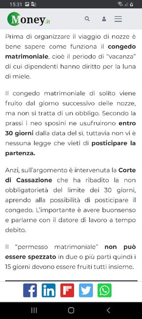 Congedo matrimoniale: si recupera o si perde? 3