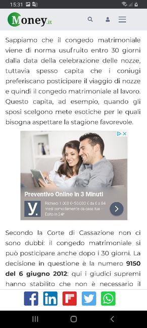 Congedo matrimoniale: si recupera o si perde? 4