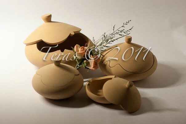 Porta gioie/cioccolatini/caramelle in terracotta