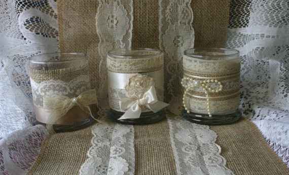 CANDELE RIVESTITE DI PIZZO