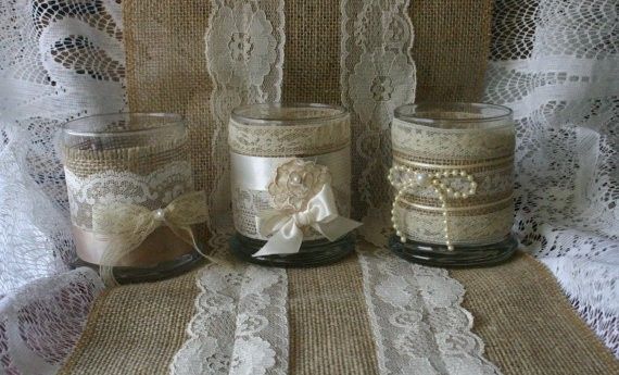 CANDELE RIVESTITE DI PIZZO