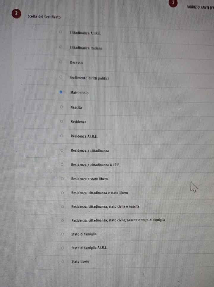 Certificato contestuale comune di Roma - 1