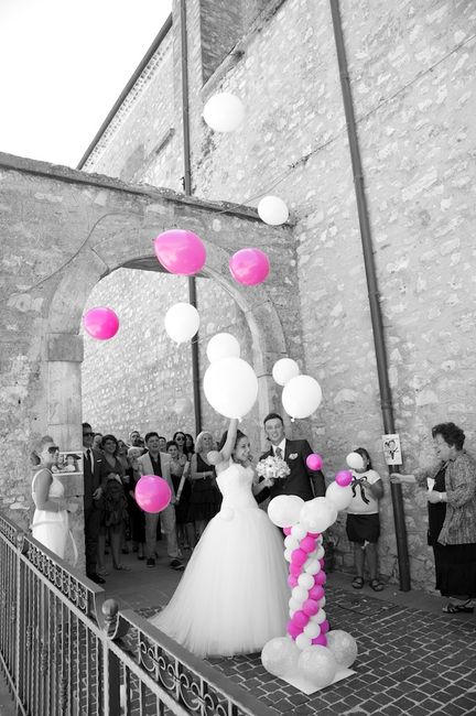palloncini bianchi e fuxia