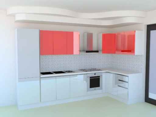 Cucina white/red
