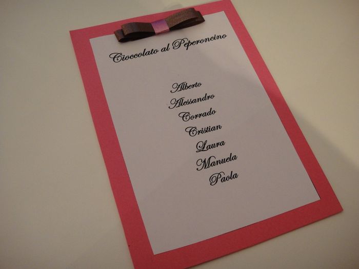 elenco invitati per tavolo