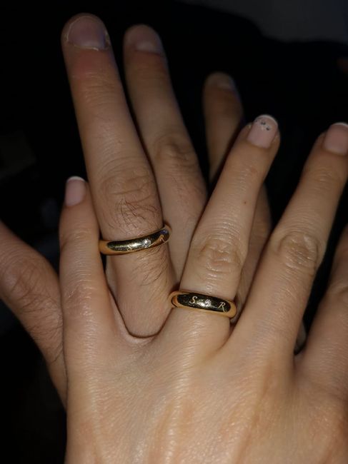 Fedi in oro giallo con brillantino - 1