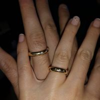 Fedi in oro giallo con brillantino - 1