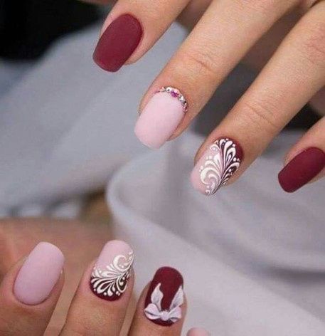 nail art rosa e rossa