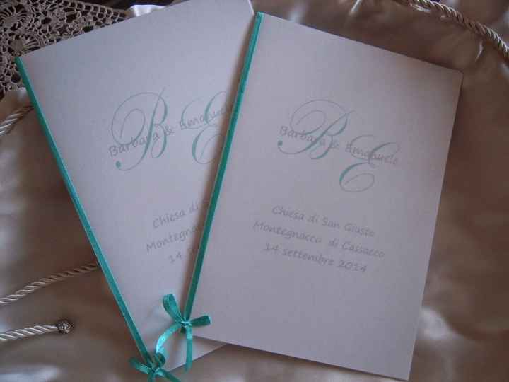 Partecipazione bianca con nastrino Tiffany