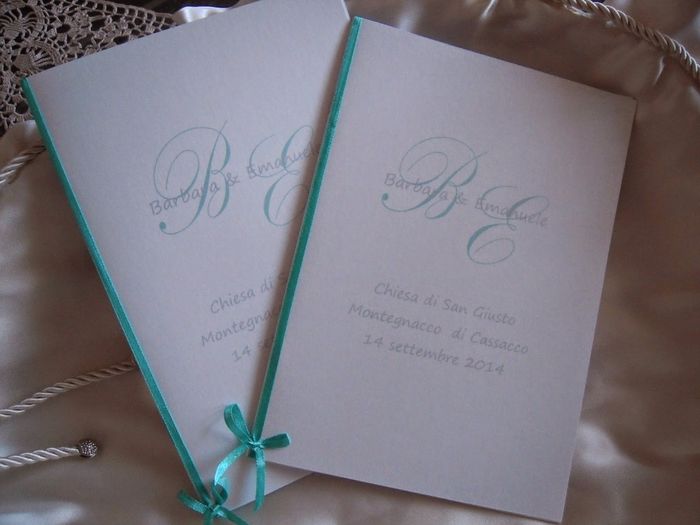 Partecipazione bianca con nastrino Tiffany
