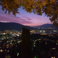 Tramonto vista terrazza panoramica castello