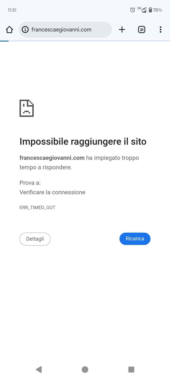 Problemi con il Wedding Site - 2