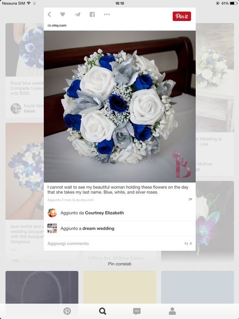 Bouquet blu e bianco ma solo rose - 1