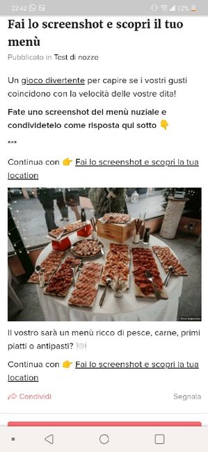 Fai lo screenshot e scopri il tuo menù - 1